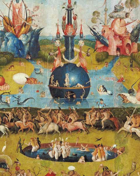 The Garden of Earthly Delights: Allegory of Luxury, detail of the central panel van Hieronymus Bosch Hieronymus Bosch