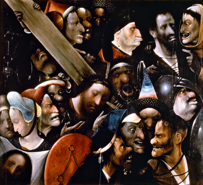 Die Kreuztragung Christi - Hieronymus Bosch Als reproductie kunstdruk of  als handgeschilderd olieverfschilderij