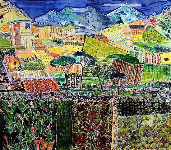 Cabbages and Lillies Revisited, Guatemala, 2006 (dyes on silk)  van Hilary  Simon