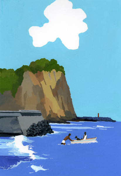 Summer and sea and boat van Hiroyuki Izutsu
