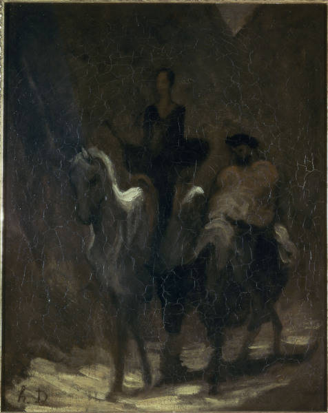 Daumier, Don Quichote u. Sancho Pansa van Honoré Daumier