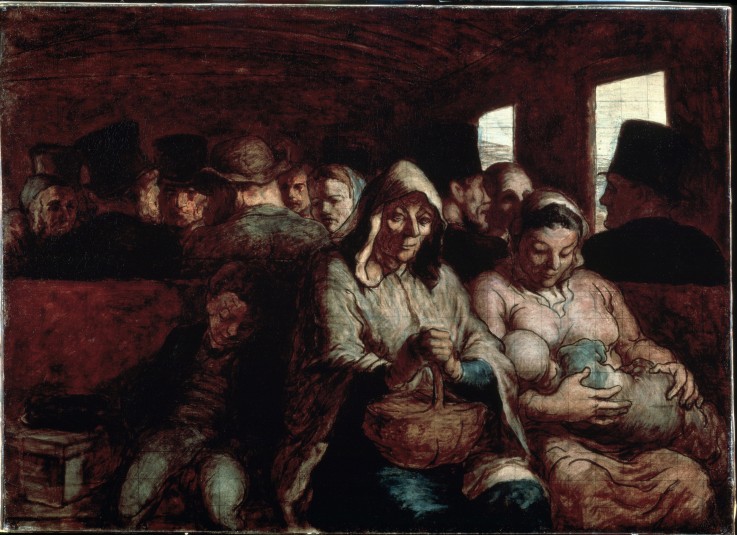 A Wagon of the Third Class van Honoré Daumier