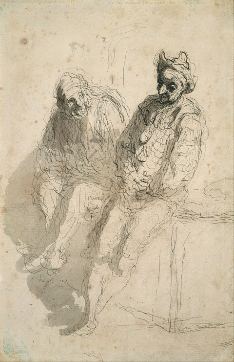 Two Saltimbanques (Deux saltimbanques) van Honoré Daumier