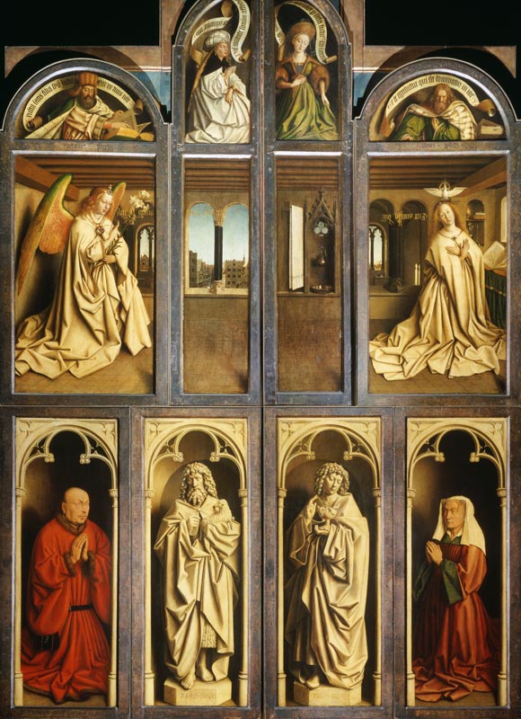 Exterior of Left and Right panels of The Ghent Altarpiece van Hubert & Jan van Eyck