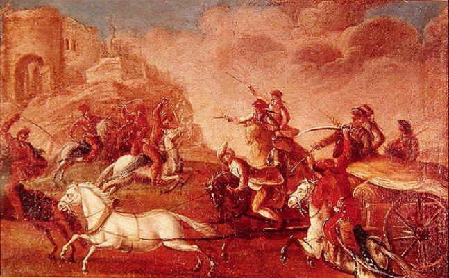 Kuruc Uprising in Hungary against the Habsburgs 1703-11 (oil on canvas) van Hungarian School, (18th century)