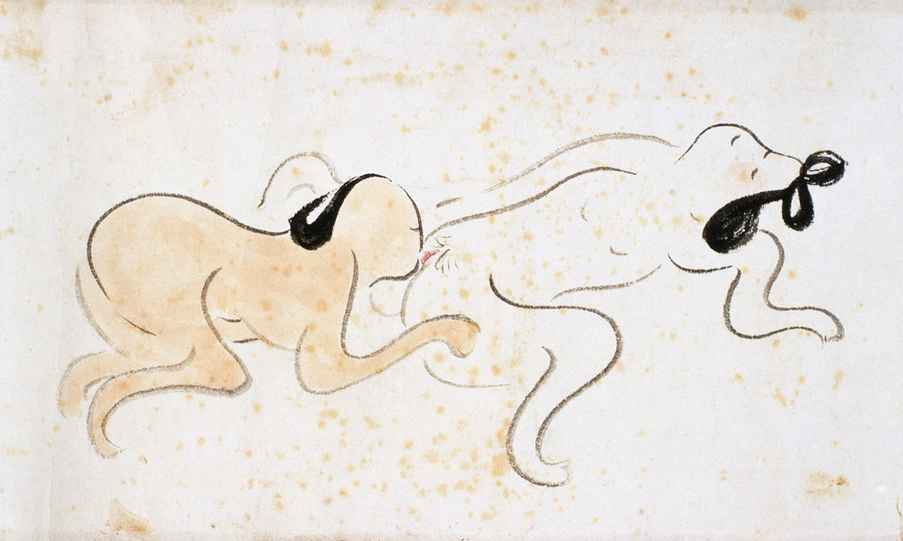 A 'Shunga' (erotic painting) ink on paper van Ike no Taiga