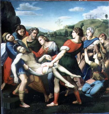 The Entombment, after a Painting by Raphael (1483-1520) in the Villa Borghese, Rome van Il Sassoferrato