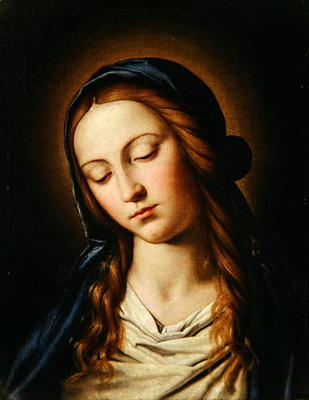 Head of the Madonna (oil on canvas) van Il Sassoferrato
