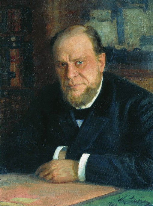 Portrait of the lawyer and author Anatoli Fyodorovich Koni (1844-1927) van Ilja Efimowitsch Repin