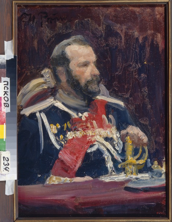 Portrait of General Alexei Nikolayevich Kuropatkin (1848-1925) van Ilja Efimowitsch Repin