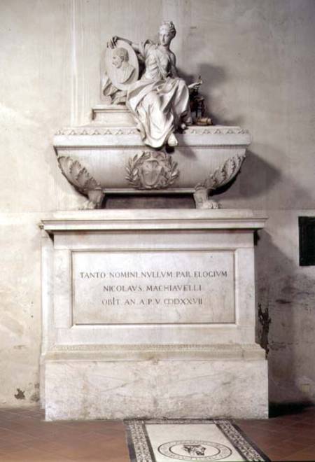 The tomb of Niccolo Machiavelli (1469-1527) van Innocenzo  Spinazzi