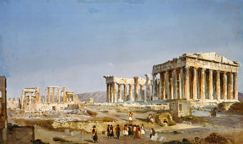 The Parthenon van Ippolito Caffi