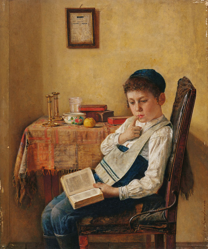 Junge beim Talmud-Studium. van Isidor Kaufmann