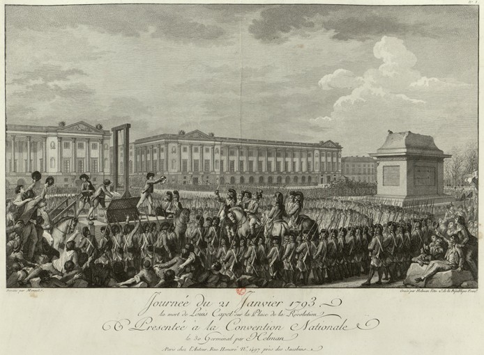 The Execution of Louis XVI in the Place de la Revolution on 21 January 1793 van Isidore Stanislas Helman