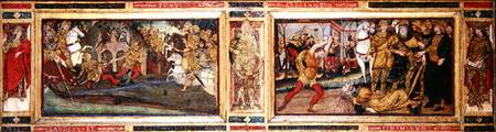 Cassone panel depicting a revolt in Rome in 451 BC and the death of Appius Claudius van Scuola pittorica italiana
