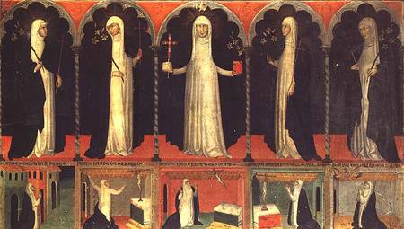 St. Catherine and four Dominican Saints van Scuola pittorica italiana