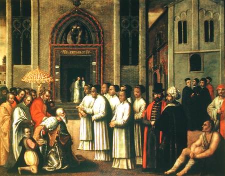 The Doge Ziani Meets Pope Alexander III (1105-81) van Scuola pittorica italiana