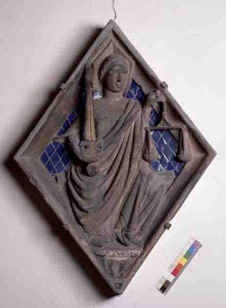 Justice, relief tile from the Campanile van Scuola pittorica italiana