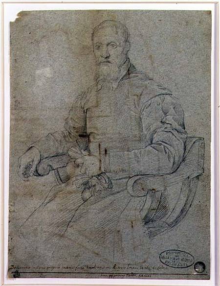 Portrait of Titian (Tiziano Vecellio) (c.1485-1576) Roman School van Scuola pittorica italiana