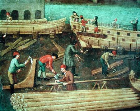 Sign for the Marangoni Family of shipbuilders, Venetian van Scuola pittorica italiana