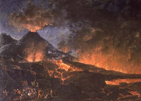 Vesuvius Erupting van Scuola pittorica italiana