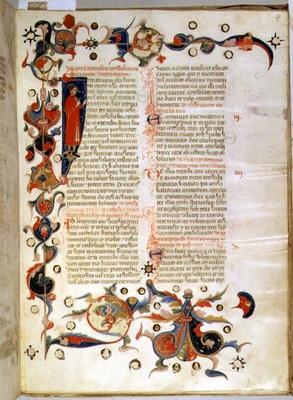 Page of text describing the Surrender of the Ducal Council Members (parchment) van Italian School, (14th century)