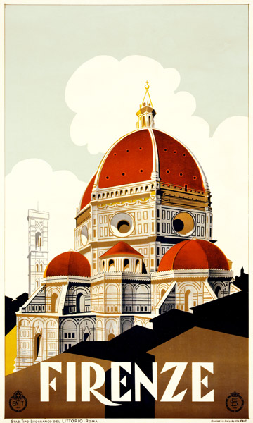 Florence Travel Poster van Italian School, (20th century)