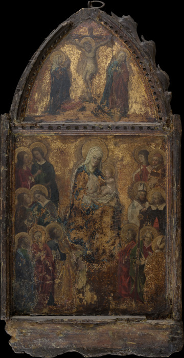 Madonna and Child with the Crucifixion van Italienischer Meister des 15. Jahrhunderts