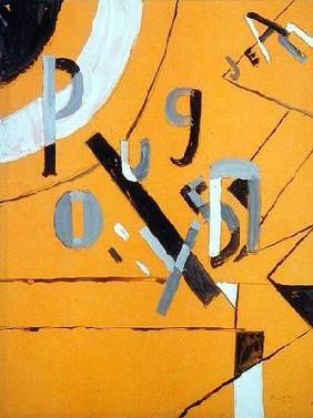 Letters, 1919 (gouache on paper)