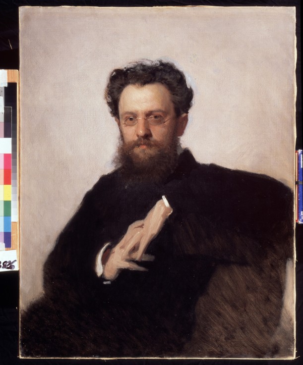 Portrait of the art historian, professor Adrian Prakhov (1846-1916) van Iwan Nikolajewitsch Kramskoi
