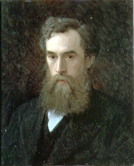 Portrait of Pavel Mikhailovich Tretyakov (1832-98) van Iwan Nikolajewitsch Kramskoi