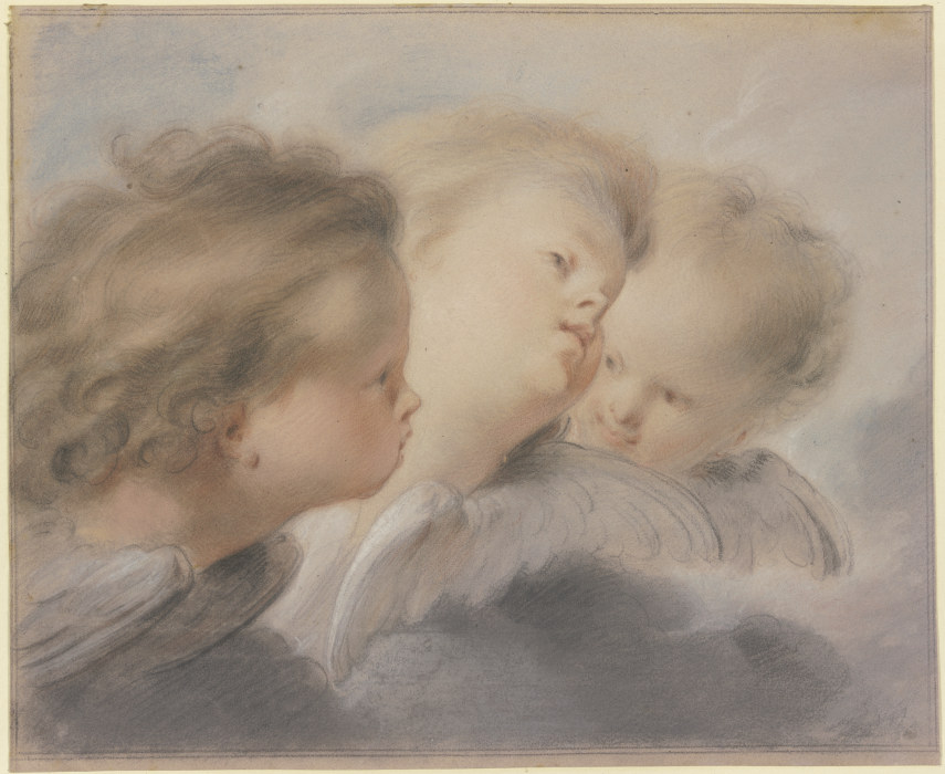 Three angel heads van Jacob de Wit