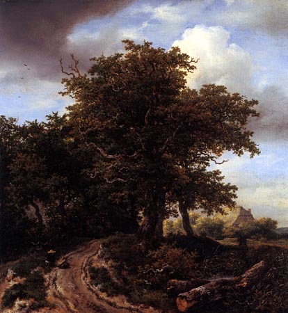Weg mit Wanderern van Jacob Isaacksz van Ruisdael