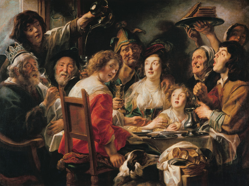 The King Drinks, or Family Meal on the Feast of Epiphany van Jacob Jordaens