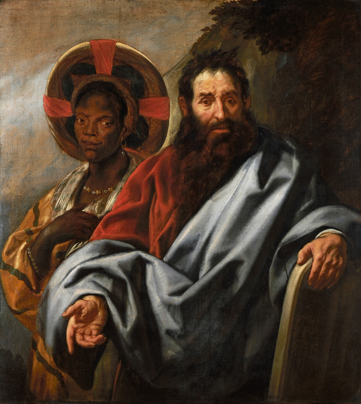 Mozes en zijn Ethiopische vrouw Zippora van Jacob Jordaens