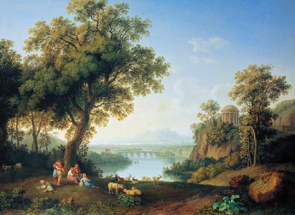 River Landscape van Jacob Philipp Hackert