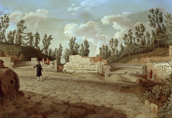 Pompeii, Road of tombs , Hackert van Jacob Philipp Hackert