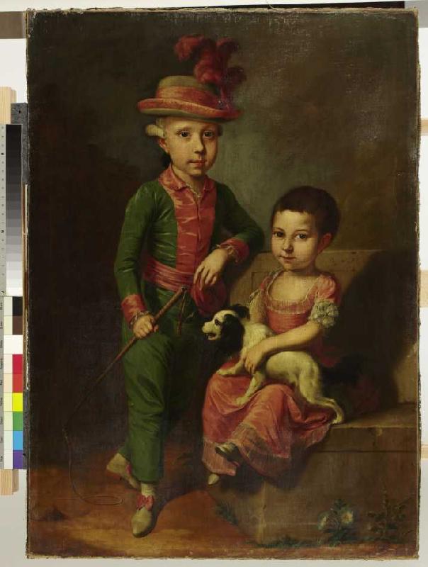 Doppelbildnis des Johann Georg von Holzhausen (1771-1846) und seiner Schwester Henriette (1773-1834) van Jacob ? Tischbein