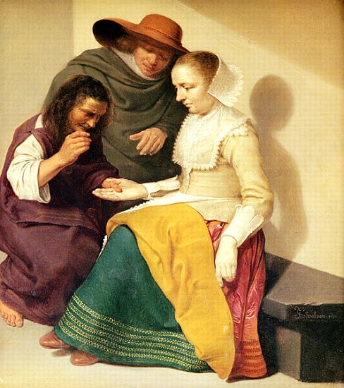 The Fortune Teller, 1631 (oil on copper) van Jacob van Velsen