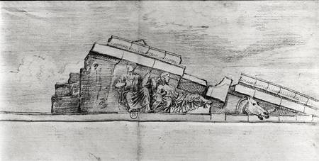 Study of the frieze from the west pediment of the Parthenon van Jacques Carrey