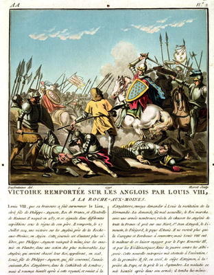 Victory Gained Over the English by Louis VIII (1187-1226) at La Roche aux-Moines, engraved by Jean B van Jacques Francois Joseph Swebach