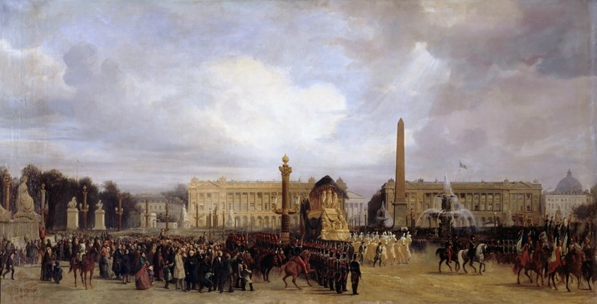 The Funeral Cortege of Napoleon I Passing Through the Place de la Concorde 15 December 1840 van Jacques Guiaud