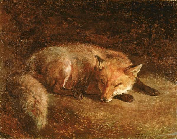 Sleeping Fox van Jacques-Laurent Agasse