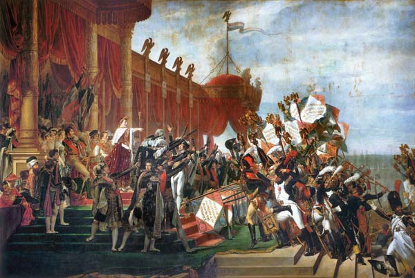 Der Eid der Armee auf den Kaiser nach der Verteilung der Adler van Jacques Louis David