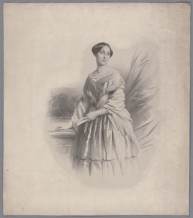 Knee-length portrait of a lady van Jakob Becker