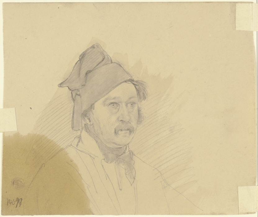 Man with beard and hat van Jakob Becker