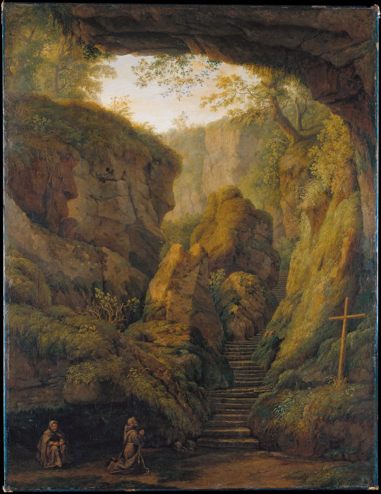 Saint Francis’ Grotto on Monte Verna van Jakob Philipp Hackert
