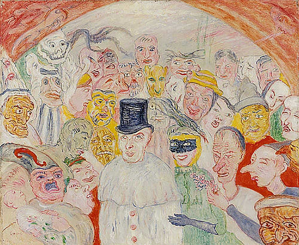 The troubled masks (Les masques intrigués) van James Ensor