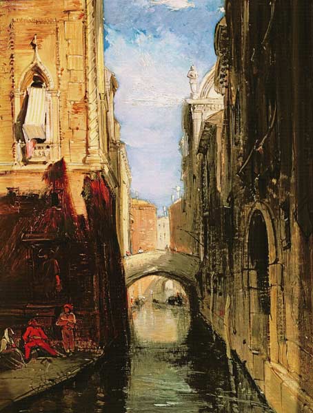 A Side Canal, Venice van James Holland