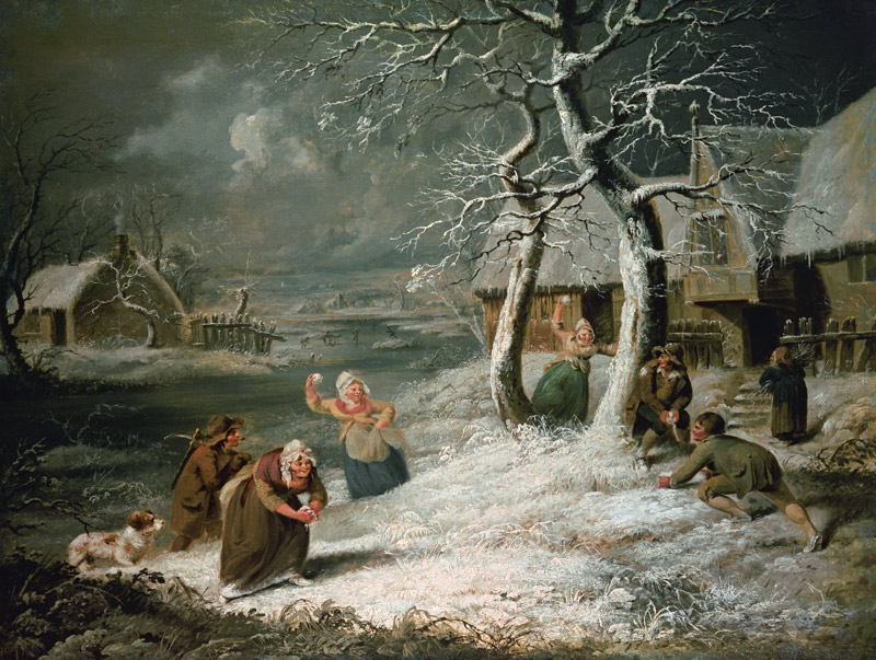 Peasants Snowballing van James Ward